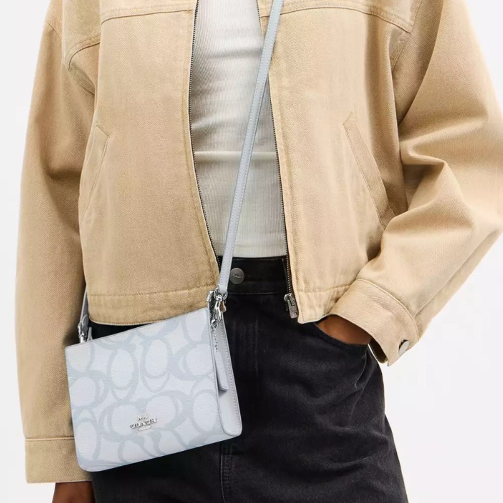 Coach Blue Slim Crossbody Bag In Sketch Signature Canvas NWT $250 MSRP - Picture 5 of 10